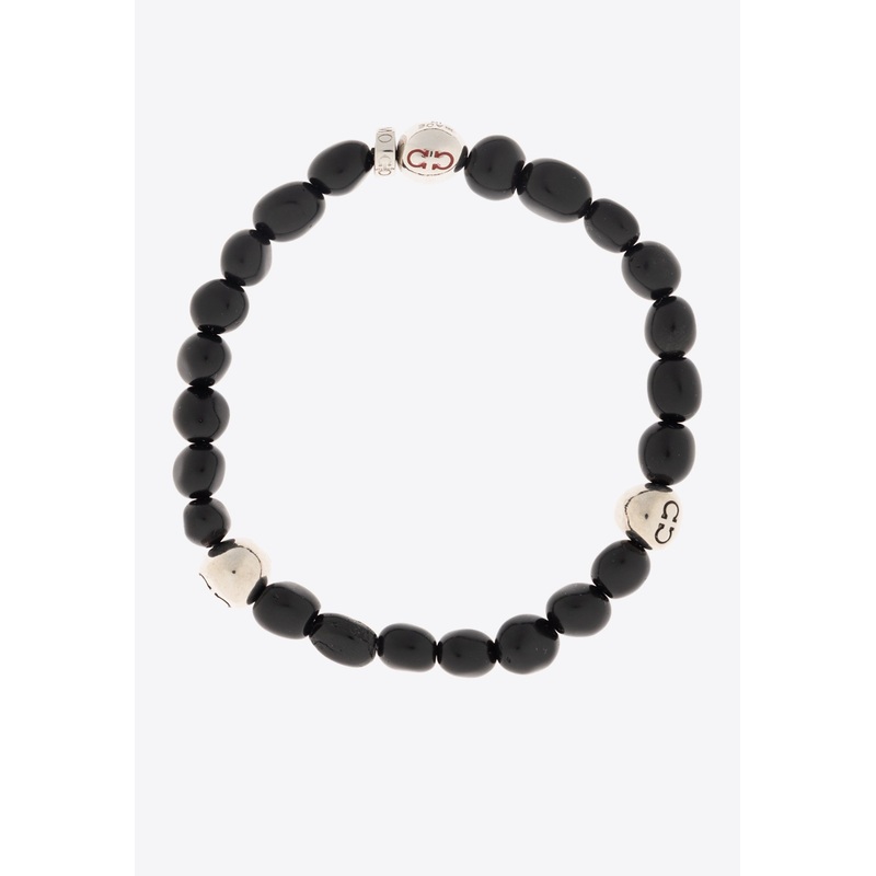 Baroque Beads Gancini Bracelet Black 19