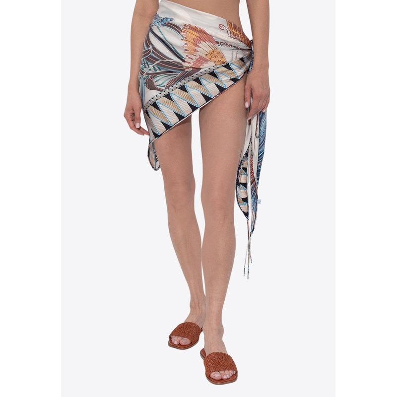 Printed Silk Cover-Up Multicolor wrtwonesize_Onesize