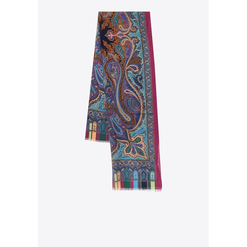 Tosca Print Silk Scarf Multicolor Onesize
