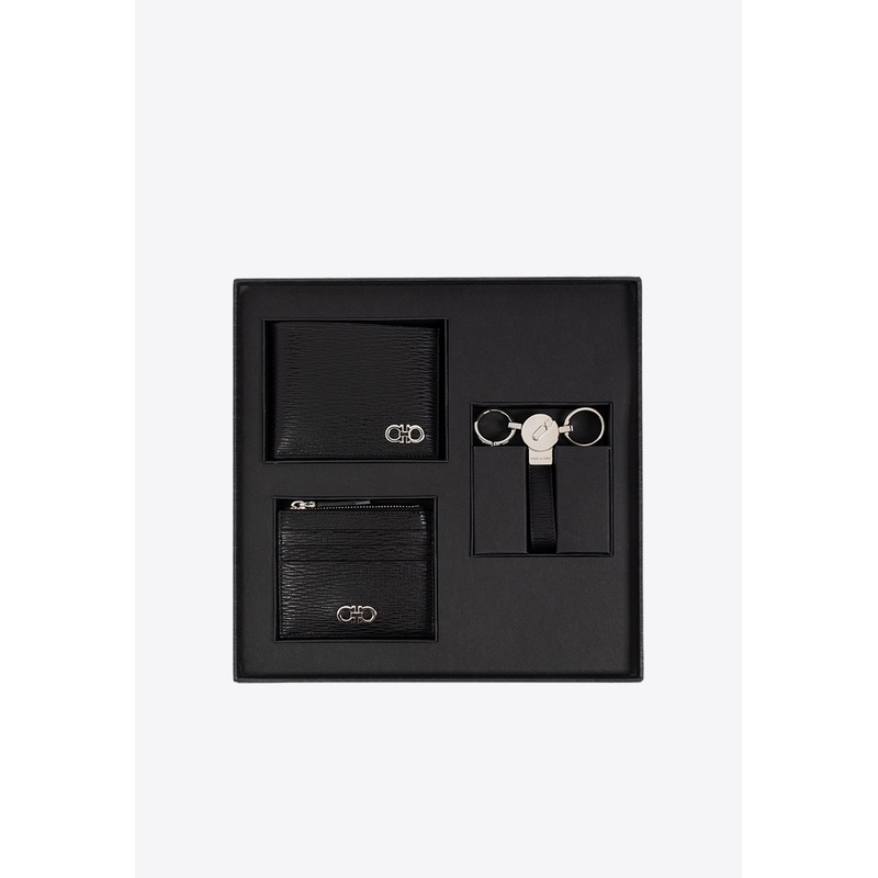 Wallet, Cardholder and Keyring Gift Set – Set of 3 Black Onesize