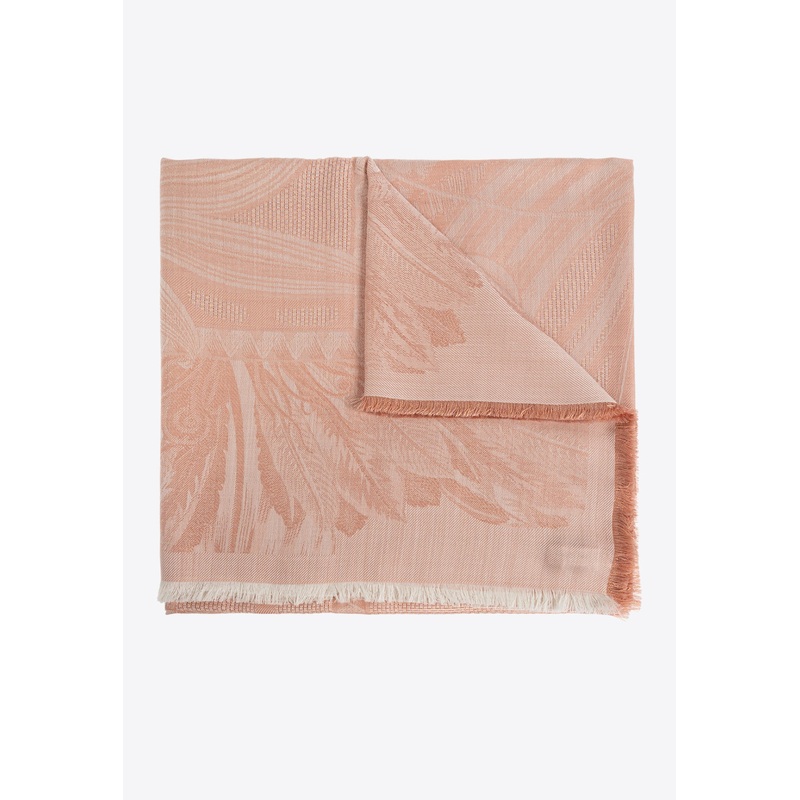 Wool and Silk Square Scarf Pink Onesize