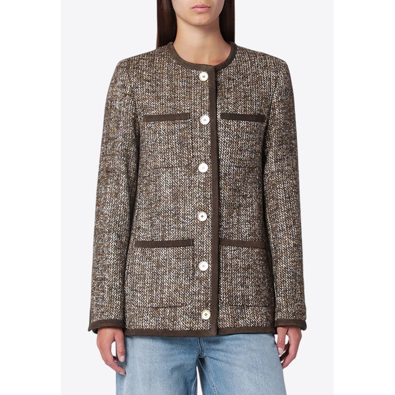 Wool Tweed Jacket Brown mrtwit_IT 42