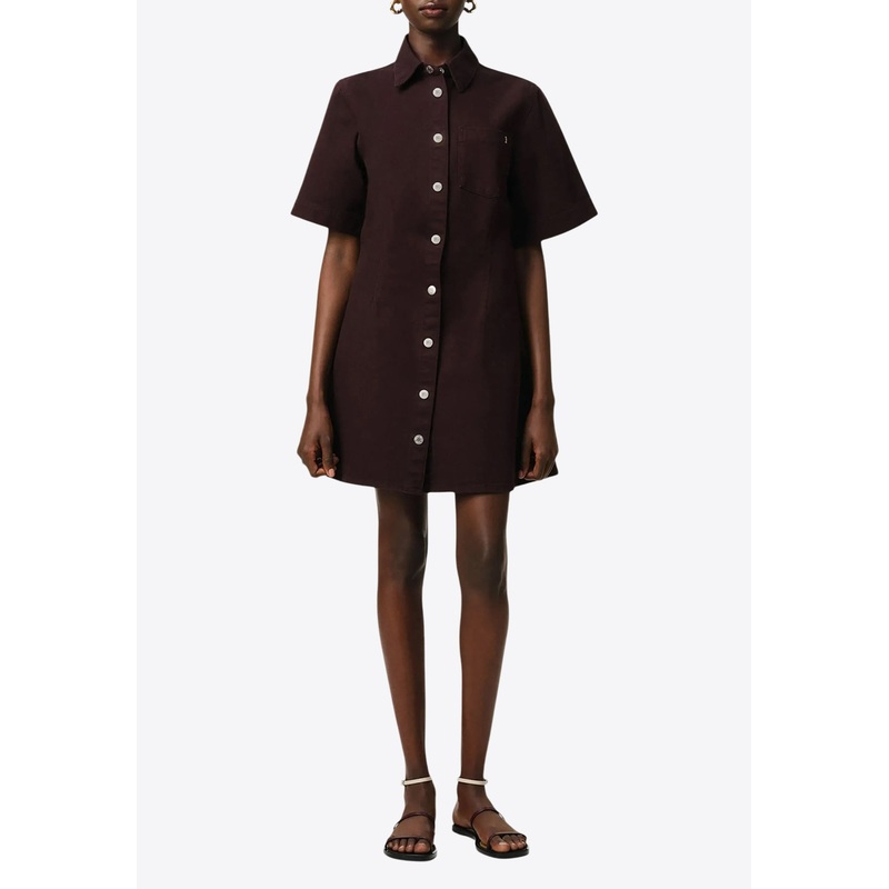 Ami De Coeur Mini Shirt Dress Chocolate wrtwstd_XS
