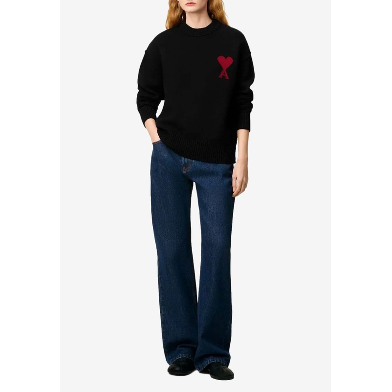 Ami De Coeur Wool Sweater Black wrtwstd_L