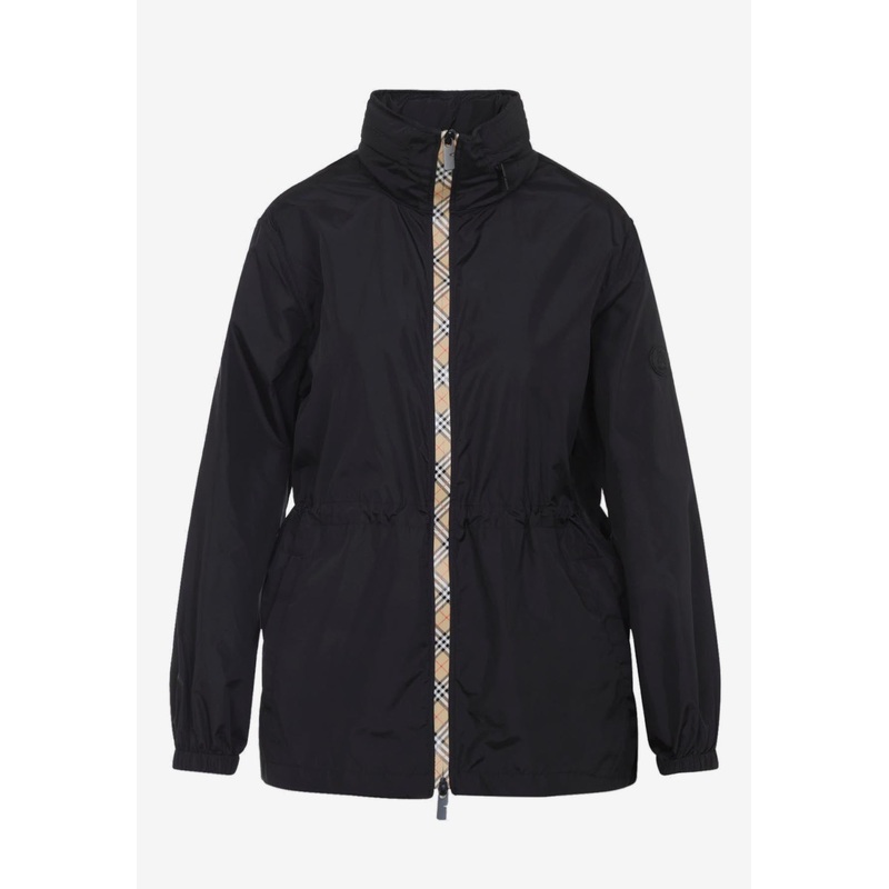 Blackpool Check-Trimmed Nylon Jacket Black wrtwstd_XS