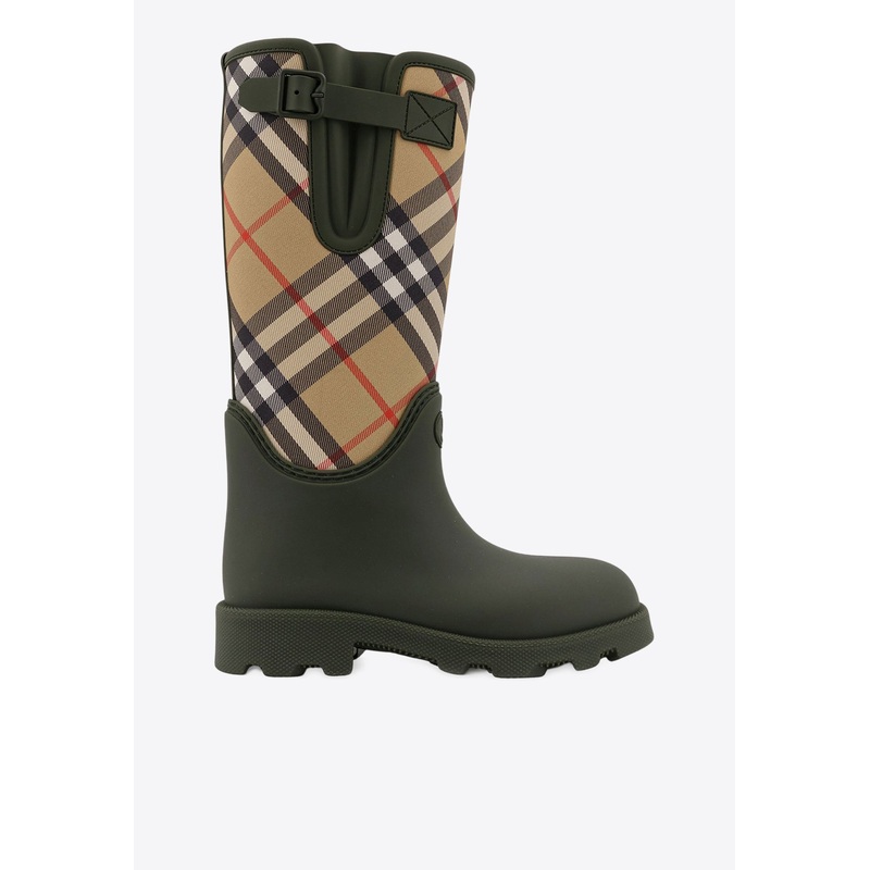 Checked Mid-Calf Rain Boots Multicolor wshoeseu_EU 36