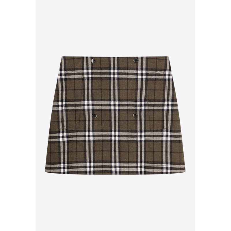 Checked Mini Skirt Green wrtwuk_UK 6