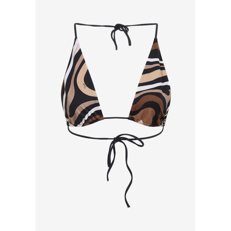 Marmo Print Halterneck Bikini Top Multicolor wrtwstd_XS