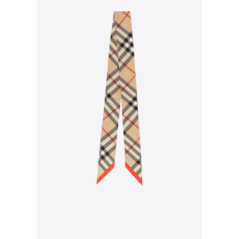 Pointed Checked Scarf Beige Onesize