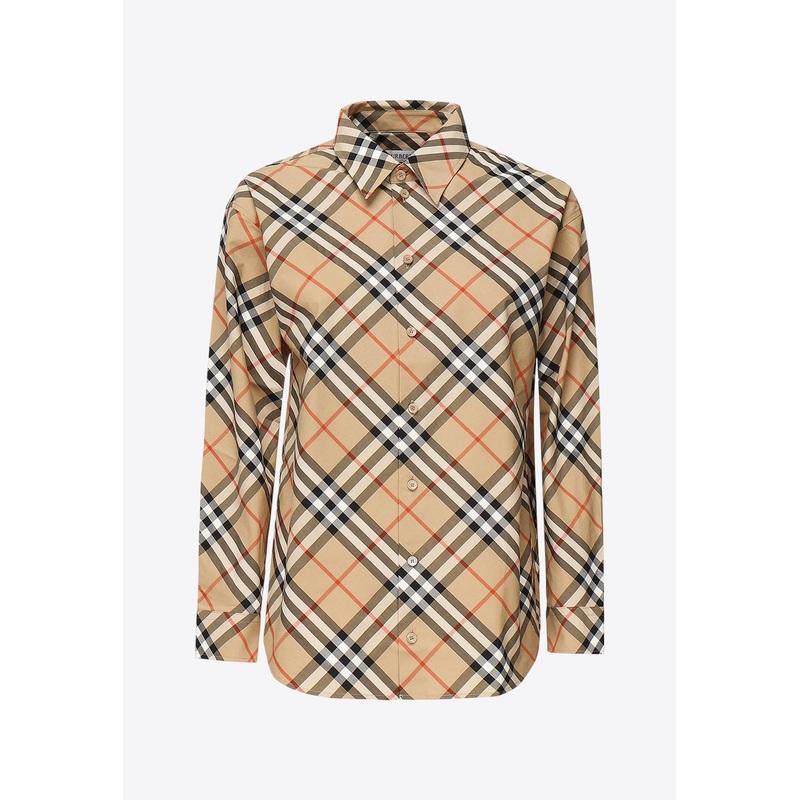 Vintage Check Buttoned Shirt Beige wrtwuk_UK 6