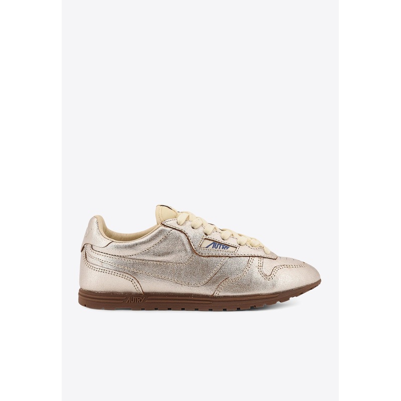Windspin Metallic Leather Sneakers Gold wshoeseu_EU 36
