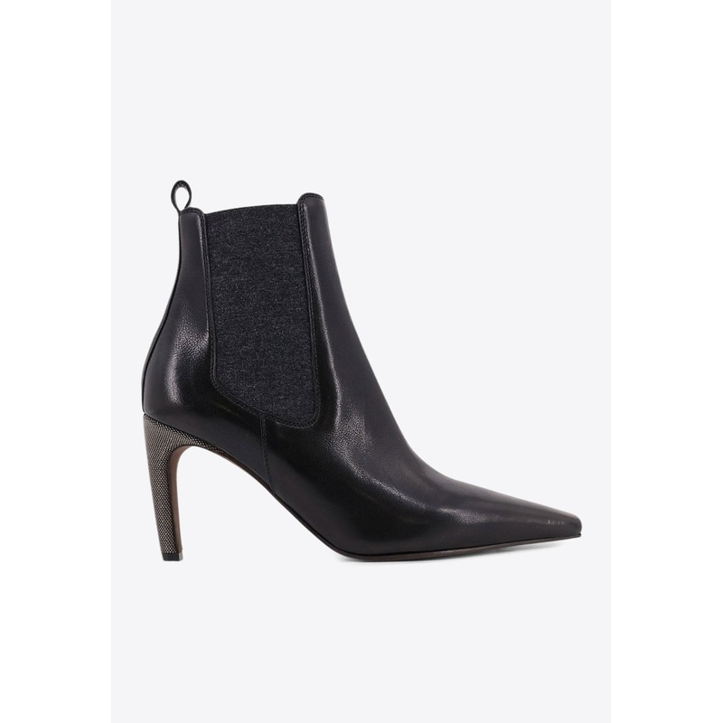 80 Monili Leather Ankle Boots Black wshoeseu_EU 36
