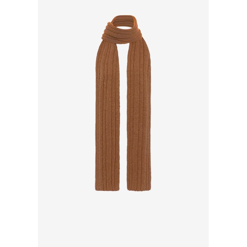 Amios Wool Ribbed Scarf Beige Onesize