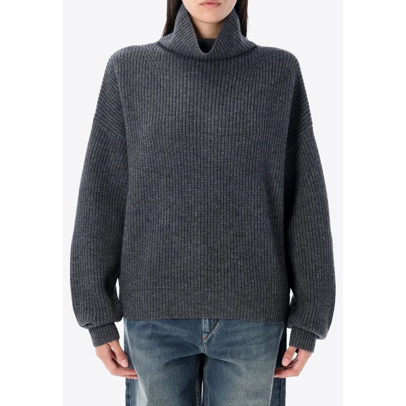 Brooke High-Neck Knitted Sweater Gray wrtwfr_FR 36