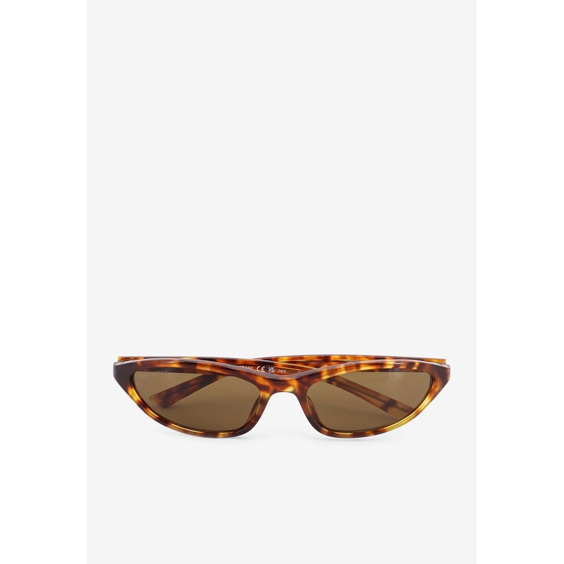 Logo Lettering Oval Sunglasses Brown Onesize