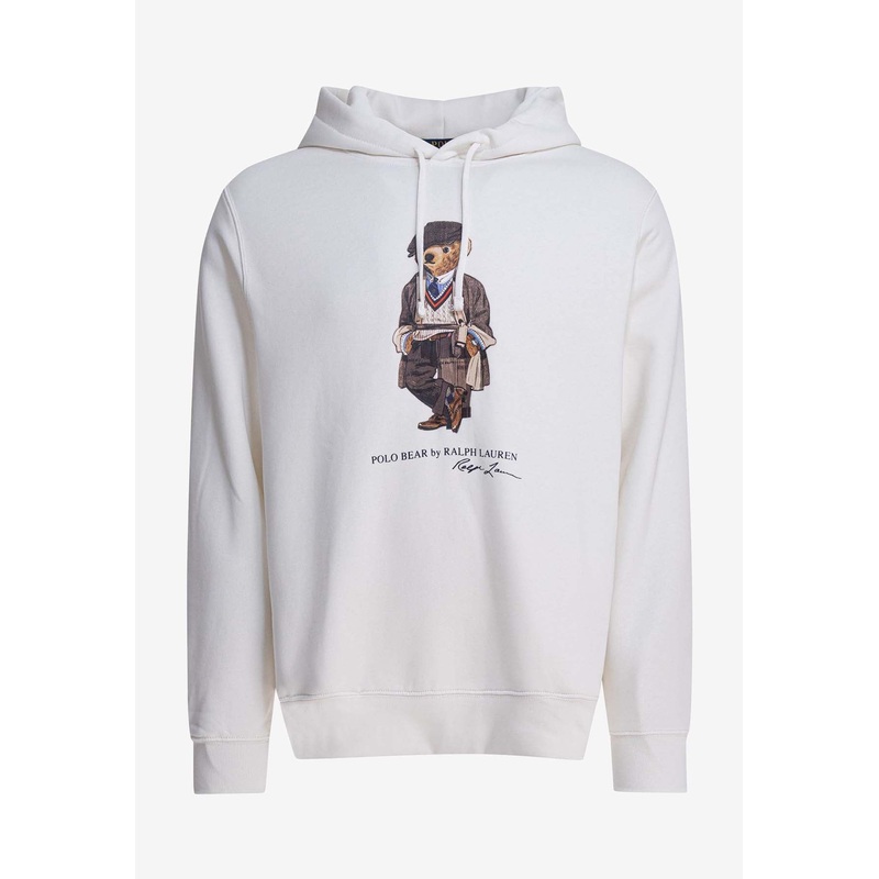Polo Bear Print Hooded Sweatshirt White mrtwstd_M