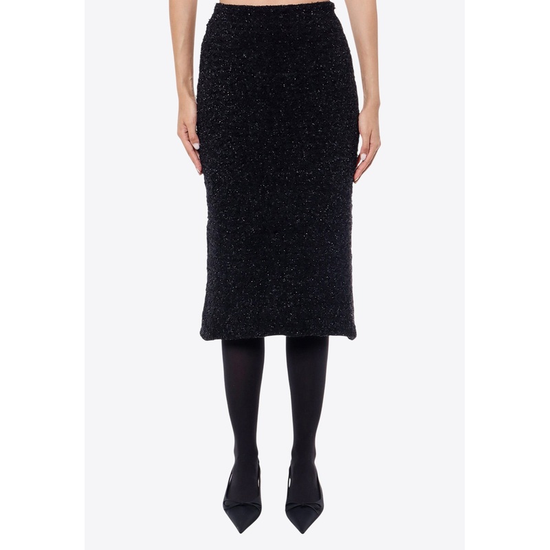 Tweed Knitted Midi Skirt Black wrtwstd_M