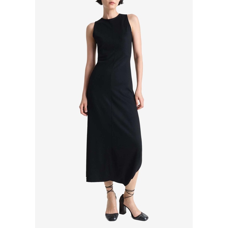 Twisted-Hem Midi Dress Black wrtwstd_S