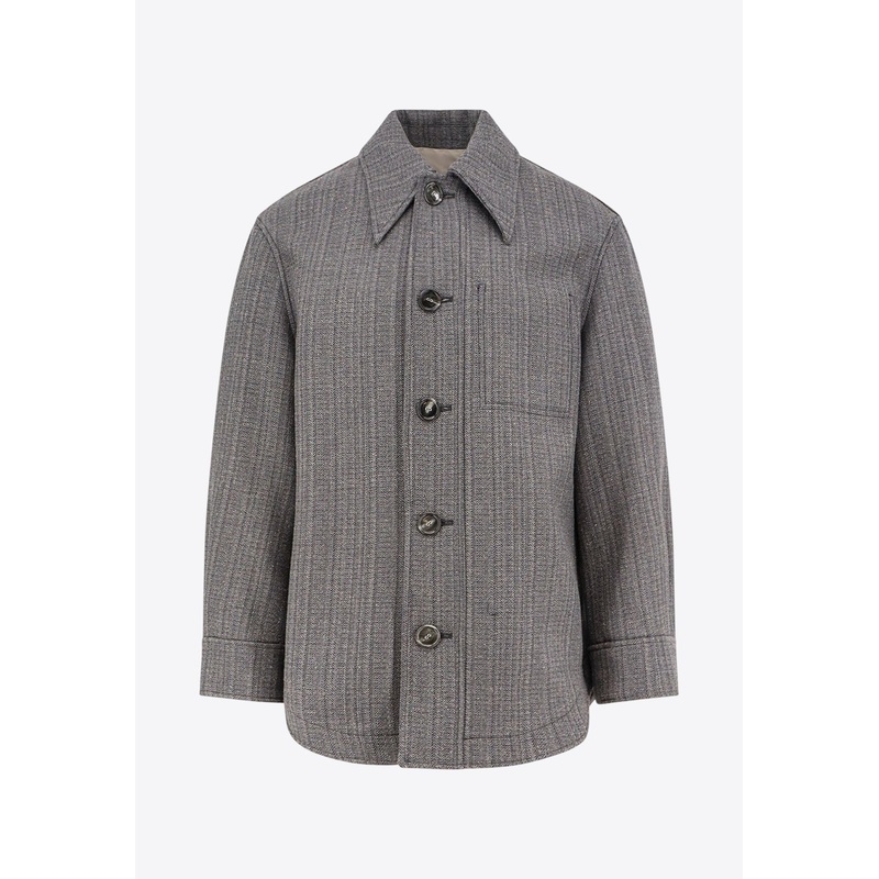Wool-Blend Overshirt Gray mrtwstd_S