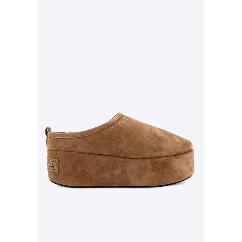 Alaska Suede Platform Mules Brown wshoeseu_EU 36