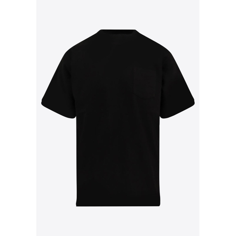 Crewneck T-shirt with Nylon Inserts Black mrtwstd_2