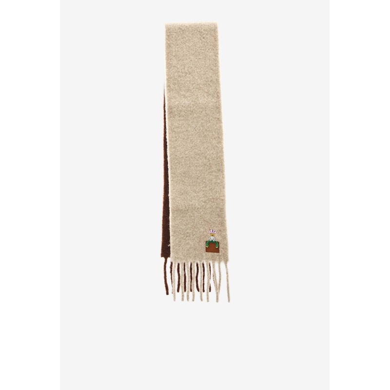Fringed Wool-Blend Scarf Multicolor Onesize