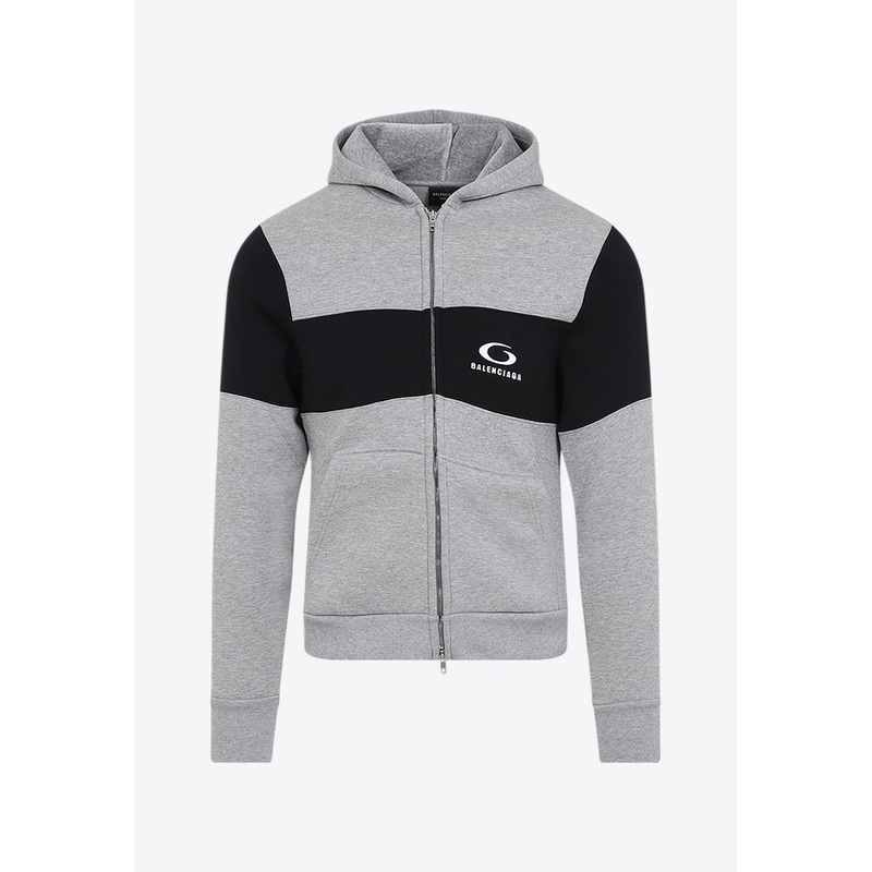 Logo Zip-Up Hooded Sweatshirt Gray mrtwstd_S