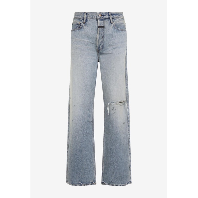 Straight-Leg Ripped Jeans Blue mrtwbottoms_33