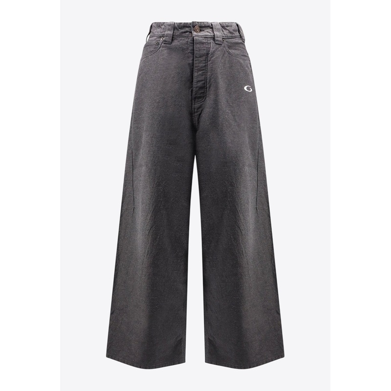 Trompe L’Oeil Wide-Leg Denim Pants Gray mrtwstd_XS
