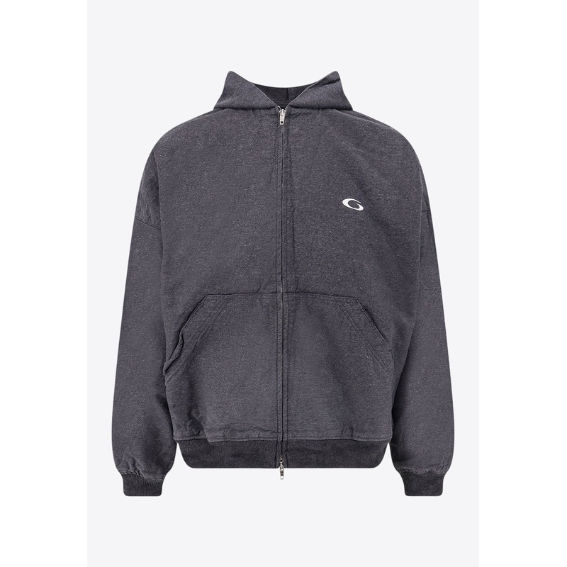 Tromphe L’oeil Zip-Up Denim Hoodie Gray mrtwstd_XS