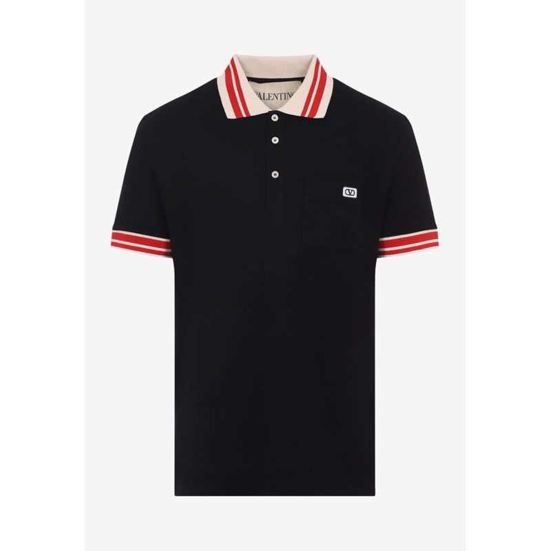 VLogo Patch Polo T-shirt Black mrtwstd_M