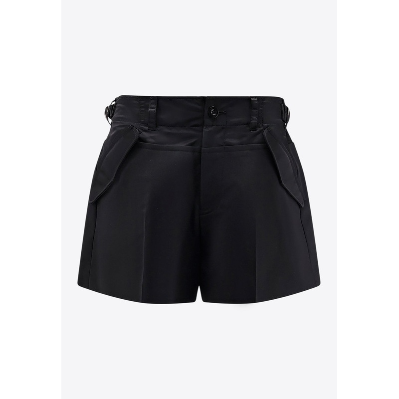Wool-Blend Mini Shorts Black wrtwsacai_0