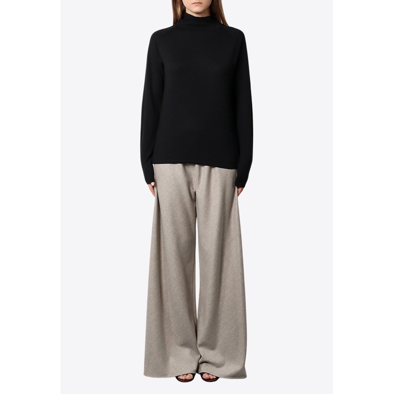 Wool High-Neck Sweater Black wrtwstd_M