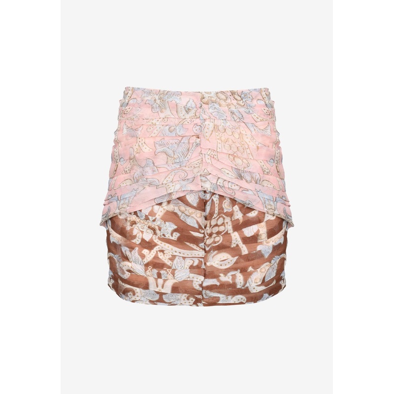 Bitter Sweet Tuck Floral Mini Skirt Multicolor wrtwuk_UK 8
