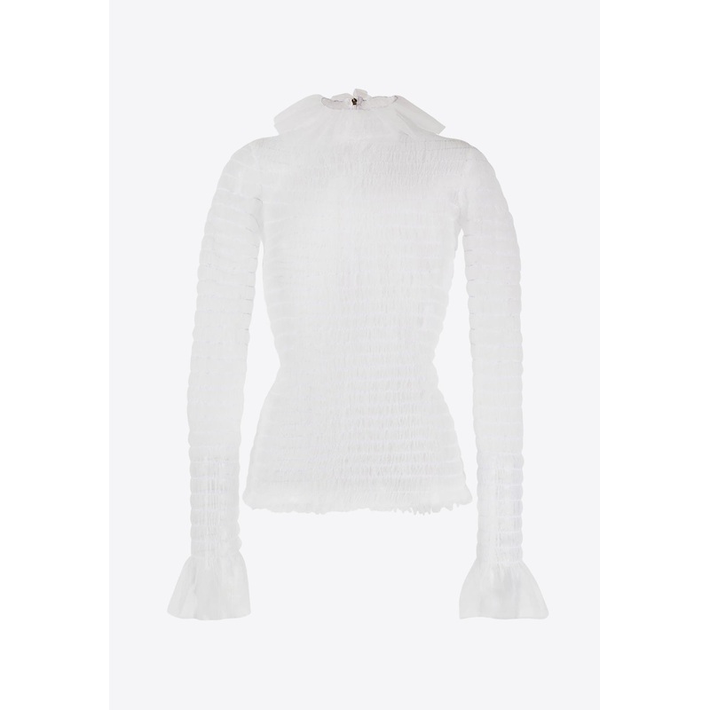 Turtleneck Sheer Tulle Top White wrtwit_IT 38