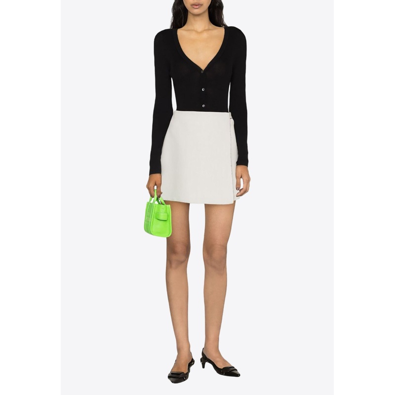 V-neck Ribbed Cardigan Black wrtwstd_XS