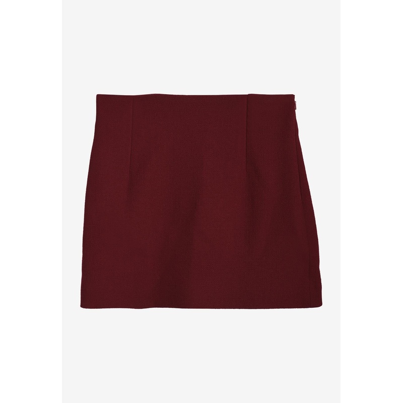 Vera Textured Mini Skirt Burgundy wrtwstd_S
