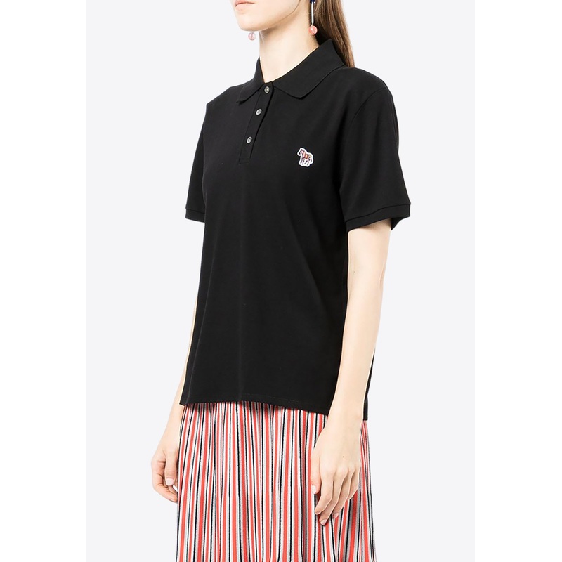 Zebra Patch Polo T-shirt Black wrtwstd_XS