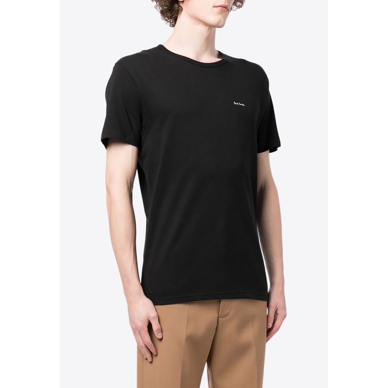 Basic Logo T-shirts – Set of 3 Black mrtwstd_S