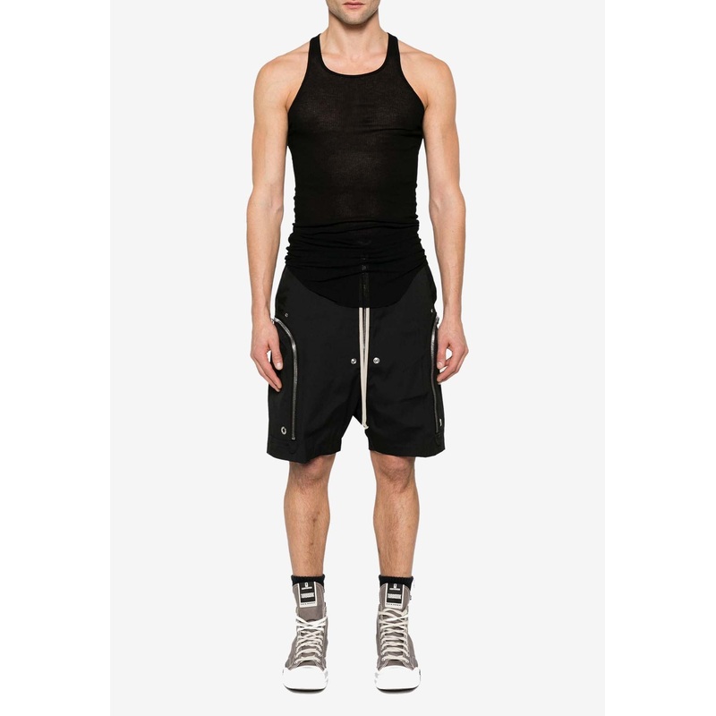 Basic Ribbed Tank Top Black mrtwstd_S