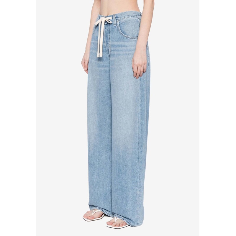 Brynn Drawstring Wide-Leg Jeans Blue wrtwbottoms_25