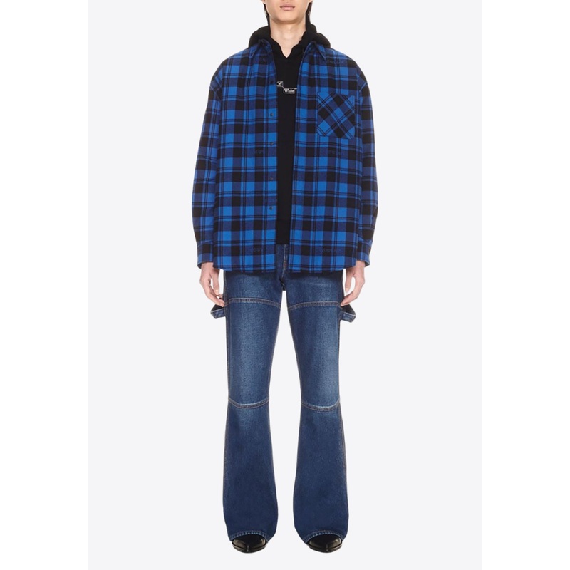 Checked Flannel Shirt Blue mrtwstd_S