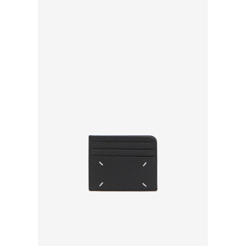 Four Stitches Leather Cardholder Black Onesize
