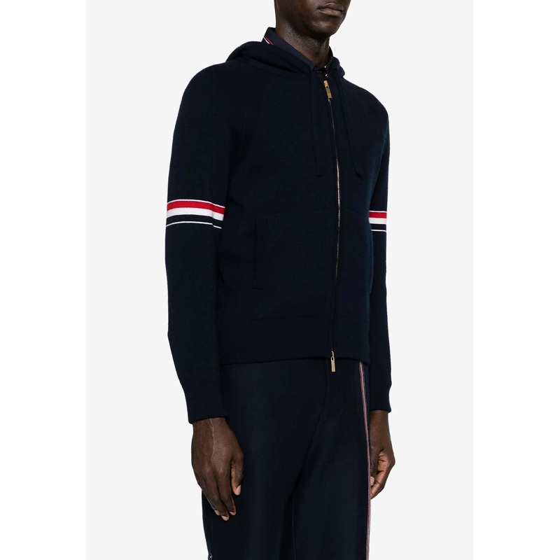 Signature Stripe Zip-Up Hooded Sweatshirt Blue mrtwstd_2