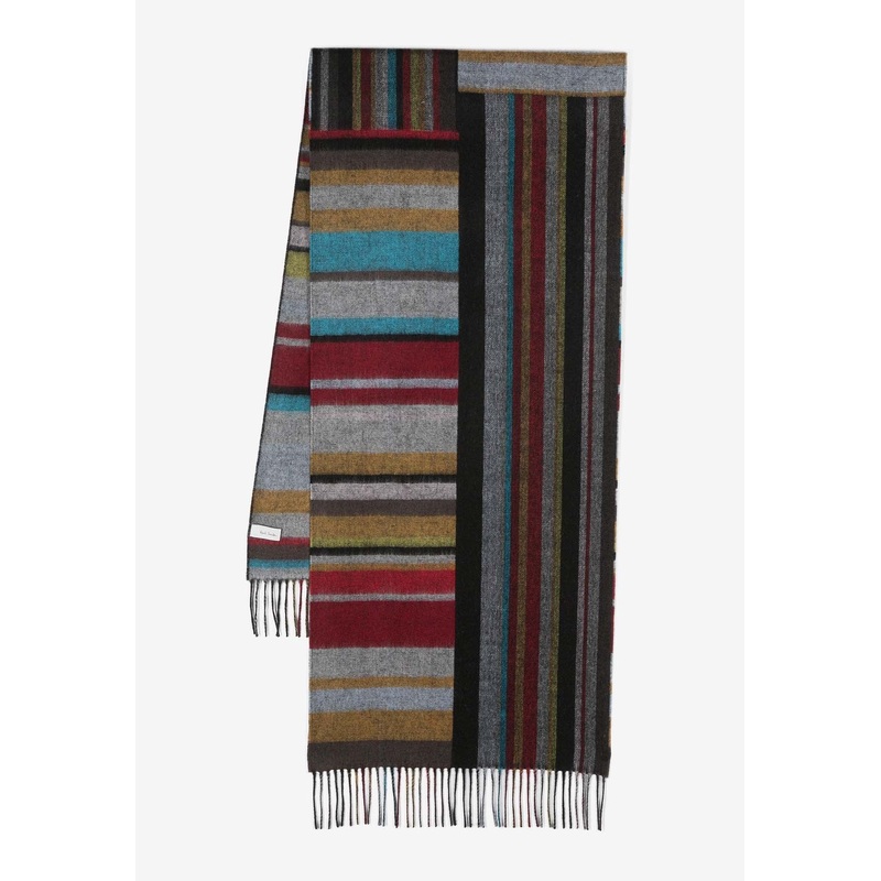 Striped Fringed Scarf Multicolor Onesize