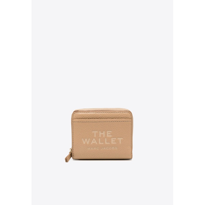 The Mini Leather Compact Wallet Camel Onesize