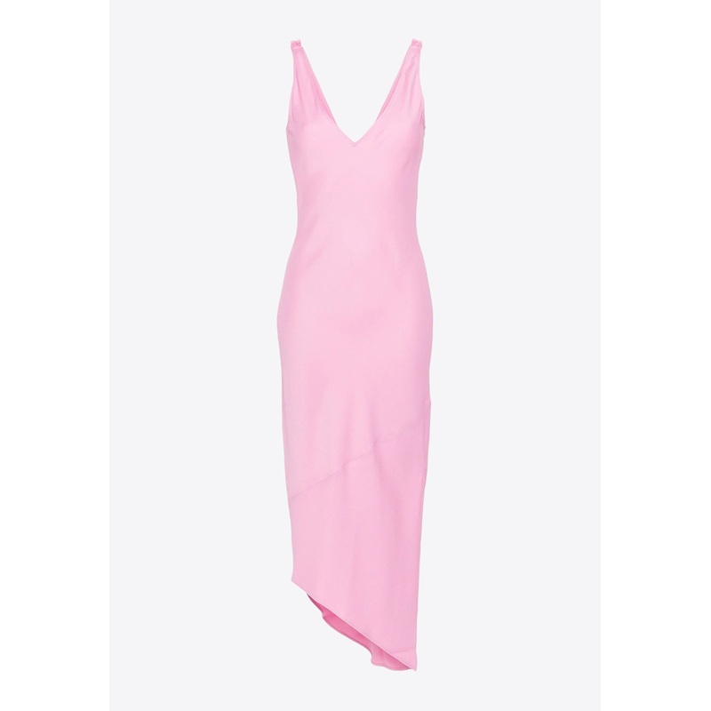 V-neck Satin Midi Dress Pink wrtwuk_UK 6
