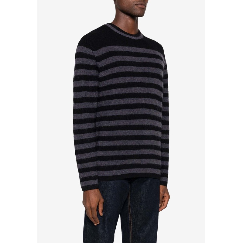 Wool Blend Striped Sweater Gray mrtwstd_S