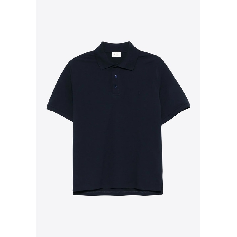 Cassandre Cotton Pique Polo T-shirt Blue mrtwstd_S