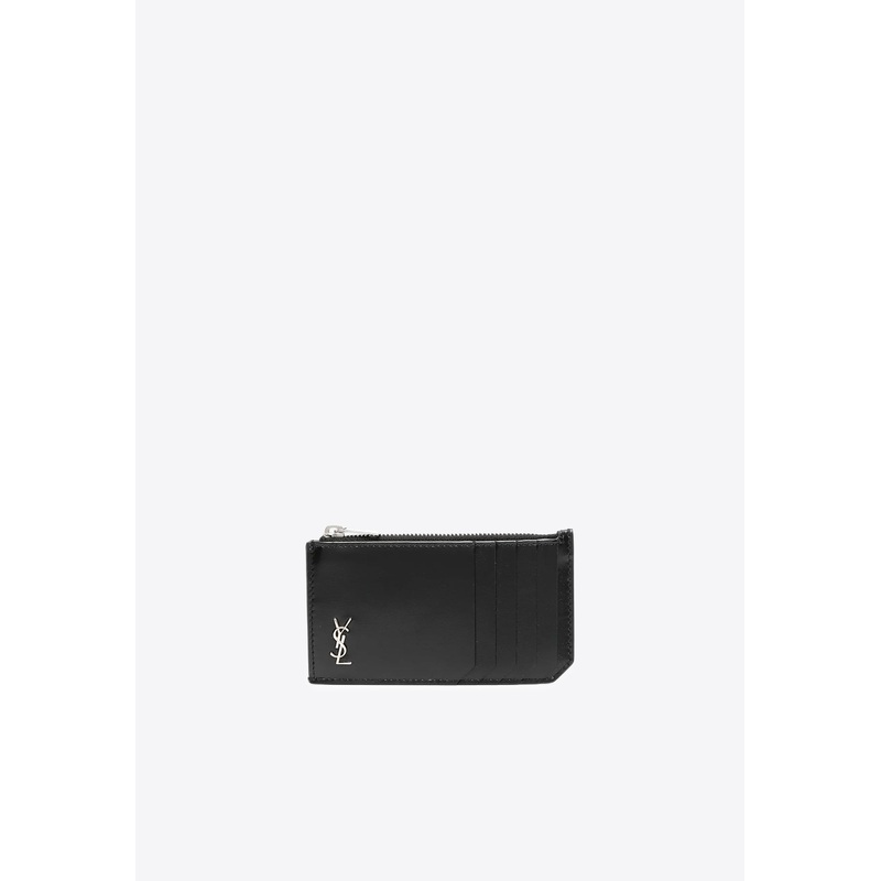Cassandre Leather Zip Cardholder Black Onesize